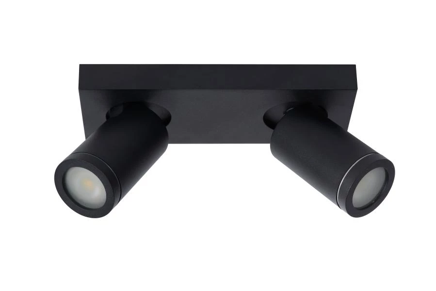 Lucide TAYLOR - Ceiling spotlight Bathroom - LED Dim to warm - GU10 - 2x5W 2200K/3000K - IP44 - Black - off